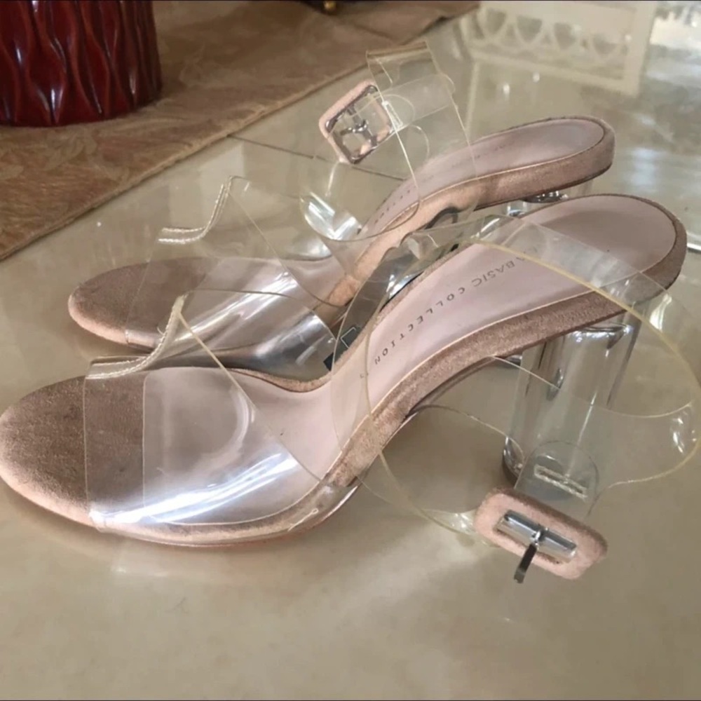 Zara Transparent Heels with Silver Accents